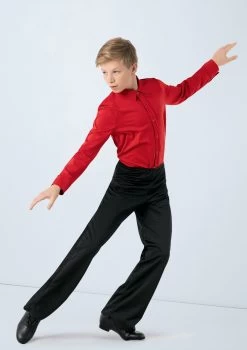 Weissman Collar Button Down Shirt -Dance Costume Store 10760 Red 3994 99467.1678886729