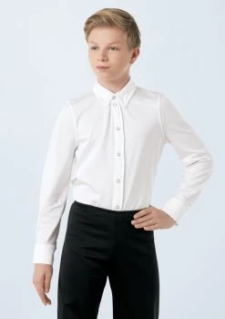 Weissman Collar Button Down Shirt -Dance Costume Store 10760 white 3994 200922154337 55576.1678886728
