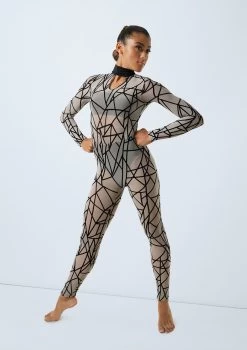 Weissman Game Of Survival 15 Weissman Game Of Survival -Dance Costume Store 11164 weissman flocked geometric unitard grey front 25693.1685491274