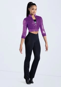 Weissman Cropped Sequin Jacket -Dance Costume Store 14236 electricpurple 048 52549.1678889060