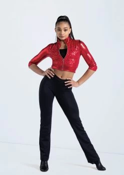 Weissman Cropped Sequin Jacket -Dance Costume Store 14236 red 797 53446.1698816780