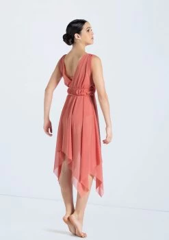 Weissman Mesh Handkerchief Hem Dress 9 Weissman Mesh Handkerchief Hem Dress -Dance Costume Store 14292 sienna 2052 33785.1698816780