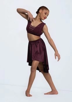 Weissman Draped Mesh Bra Top -Dance Costume Store 14297 raisin 2983 13784.1698713199
