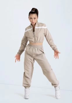 Weissman Cropped Track Jacket -Dance Costume Store 14304 latte 14308 latte 441 94625.1698816780