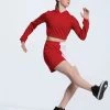 Weissman Striped Sleeve Cropped Hoodie -Dance Costume Store 14316 red 14329 red 6172 36196.1692402205