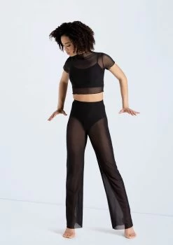 Weissman Power Mesh Wide Leg Pants -Dance Costume Store 14428 black 14430 black 719 96900.1692402481