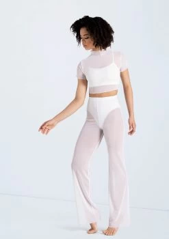 Weissman Power Mesh Wide Leg Pants -Dance Costume Store 14428 white 14430 white 194 66414.1692402480