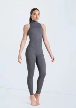 Weissman Mock Neck Sleeveless Unitard 11 Weissman Mock Neck Sleeveless Unitard -Dance Costume Store 14497 gray 0259 69437.1678889720