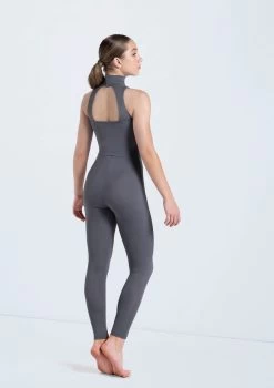 Weissman Mock Neck Sleeveless Unitard 10 Weissman Mock Neck Sleeveless Unitard -Dance Costume Store 14497 gray 0274 05594.1678889720