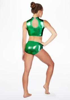 Alegra Girls Metallic Maris Dance Crop Top -Dance Costume Store ADALIE MAIN MGR 36618.1688166931