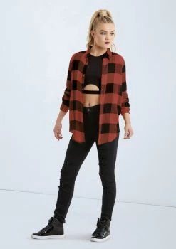 Weissman Oversized Buffalo Plaid Shirt -Dance Costume Store AH10810 paprika 0010 47656.1678890532