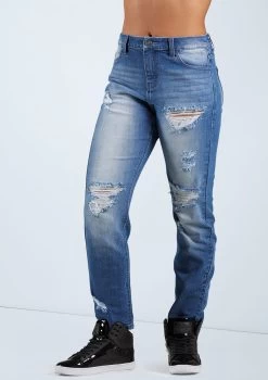 Weissman Slashed Boyfriend Jeans -Dance Costume Store AH11504 mediumwash 166137 1056 T 08387.1698840264