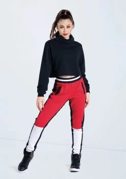 Weissman Color Block Jogger Pants 14 Weissman Color Block Jogger Pants -Dance Costume Store AH11509 AH11232 red white 418 64140.1678890539