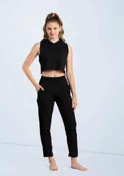 Weissman Hooded Sleeveless Crop Top 15 Weissman Hooded Sleeveless Crop Top -Dance Costume Store AH9207 AH12047 black 6802 22890.1698840275