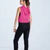 Weissman Hooded Sleeveless Crop Top 2 Weissman Hooded Sleeveless Crop Top -Dance Costume Store AH9207 cerise 259 04622.1678890714