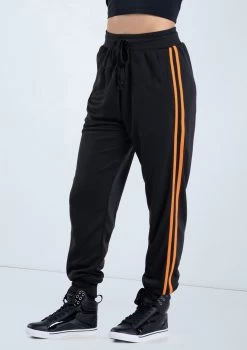 Weissman Side Stripe Track Pants -Dance Costume Store AH9281 blackember 021 15029.1678890728
