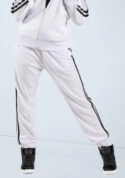 Weissman Side Stripe Track Pants -Dance Costume Store AH9281 white 2705 83719.1678890728