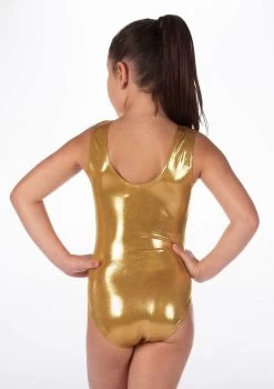 Alegra Girls Metallic Senna Leotard -Dance Costume Store ALL5214 BACKM GLD 22703.1678873778