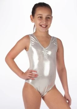 Alegra Girls Metallic Senna Leotard -Dance Costume Store ALL5214 MAIN SLV 40985.1678873778