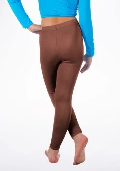Alegra Girls Shiny Footless Leggings -Dance Costume Store ALP5204 BACKM BRN 14279.1678875180