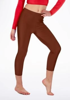 Alegra Girls Shiny Crop Leggings -Dance Costume Store ALP5206 MAIN BRN 00108.1678876136