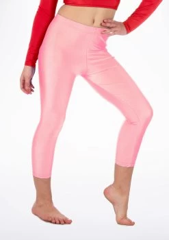 Alegra Girls Shiny Crop Leggings -Dance Costume Store ALP5206 MAIN PNK 39099.1678876136