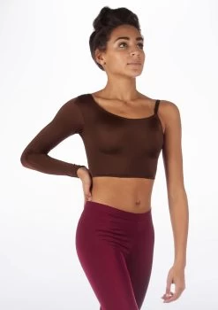 Alegra Shiny Echo Dance Top -Dance Costume Store ALS0252 MAIN BRN 30481.1678877653