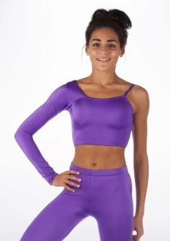 Alegra Shiny Echo Dance Top -Dance Costume Store ALS0252 MAIN PUR 38450.1678877653