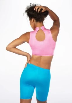 Alegra Girls Shiny Maris Dance Crop Top 35 Alegra Girls Shiny Maris Dance Crop Top -Dance Costume Store ALS0264S MAIN PNK 23617.1678878305