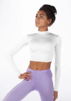 Alegra Shiny Raya Dance Top -Dance Costume Store ALS0267S MAIN WHT 95154.1678878210