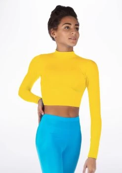 Alegra Shiny Raya Dance Top -Dance Costume Store ALS0267S MAIN YEL 55881.1678878210