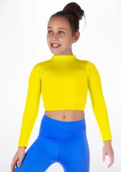 Alegra Girls Shiny Raya Dance Top -Dance Costume Store ALS5267 MAIN YEL 03883.1678878576