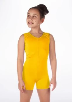 Alegra Girls Shiny Hotpant Unitard 34 Alegra Girls Shiny Hotpant Unitard -Dance Costume Store ALU5235 MAIN YEL 31341.1678879783