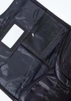 Capezio Garment Duffle Bag -Dance Costume Store CAB253 BLK CLOSE UP FRONT 1 90092.1678927157