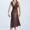Weissman Double Cowl Mesh Maxi Dress 1 Weissman Double Cowl Mesh Maxi Dress -Dance Costume Store D10454 chocolate 05 02918.1678890758