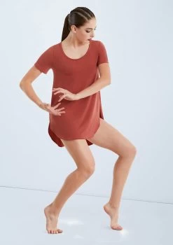 Weissman Oversized Favorite Tee Dress 22 Weissman Oversized Favorite Tee Dress -Dance Costume Store D10565 paprika 432 69488.1678890769