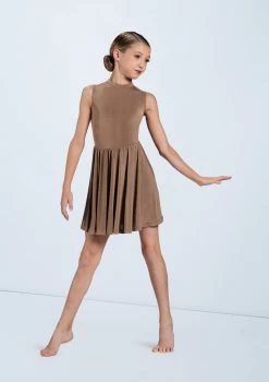 Weissman Keyhole Back Skater Dress 10 Weissman Keyhole Back Skater Dress -Dance Costume Store D11782 mocha 6192 31532.1678890837