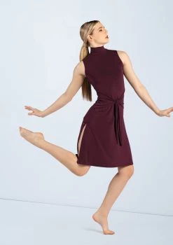 Weissman Knotted Tunic Dress 8 Weissman Knotted Tunic Dress -Dance Costume Store D12228 raisin 0479 61252.1678890852