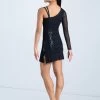 Weissman One Sleeve Sequin Shift Dress -Dance Costume Store D12444 black 822 52194.1678890867