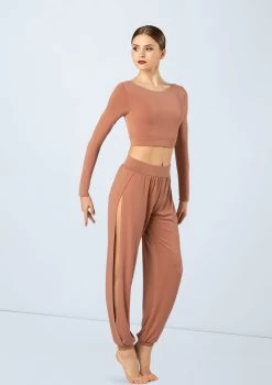Weissman Knotted Back Crop Top -Dance Costume Store MJ12211 warmsand MJ12237 warmsand2543 31727.1678891014