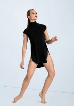 Weissman Mock Neck Tee Dress -Dance Costume Store MJ12796 black 878 37938.1678891079