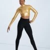 Weissman Premium Metallic Crop Top