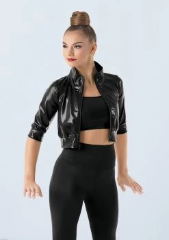 Weissman Cropped Metallic Jacket 17 Weissman Cropped Metallic Jacket -Dance Costume Store ML9703 black 1078 30712.1698840495