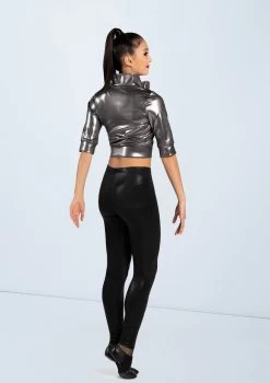 Weissman Cropped Metallic Jacket 12 Weissman Cropped Metallic Jacket -Dance Costume Store ML9703 gunmetal 9293 69495.1678891105