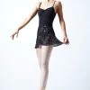 Move Dance Floral Print Wrap Dance Skirt - Black -Dance Costume Store MOR0406 BLK FRONT 1 44122.1678884690