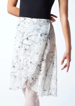 Move Dance Floral Long Wrap Dance Skirt - Ivory -Dance Costume Store MOR0407 CRM CLOSE UP FRONT 1 16715.1678884695