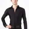 Move Dance Mateo Mens Latin Shirt -Dance Costume Store MOS0567 MAIN BLK 82060.1678884790