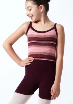 Move Dance Teen Mimi Striped Knit Dance Warm Up Suit -Dance Costume Store MOZ5712 DKPUR FRONT 1T 18863.1696981489