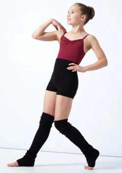 Move Dance Teen Isabella Knit Roll Top Dance Shorts -Dance Costume Store MOZ5719 BLK FRONT 1 22982.1678885173