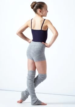 Move Dance Teen Isabella Knit Roll Top Dance Shorts -Dance Costume Store MOZ5719 GRY BACK 2 31117.1678885173